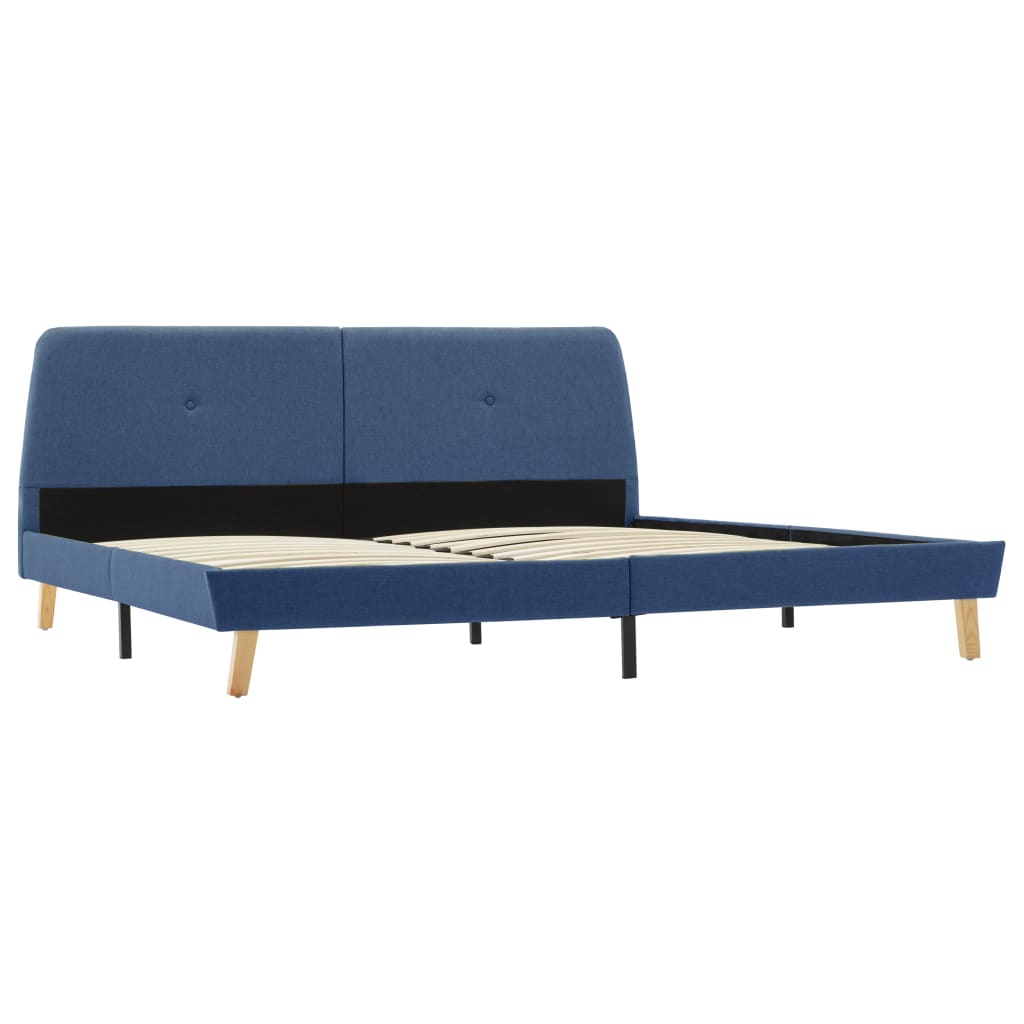 vidaXL Bedframe stof blauw 160x200 cm