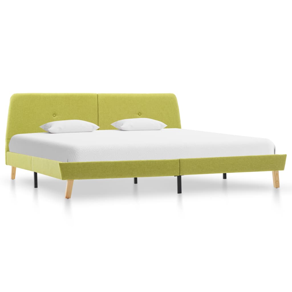 vidaXL Cadru de pat, verde, 140 x 200 cm, material textil vidaxl.ro