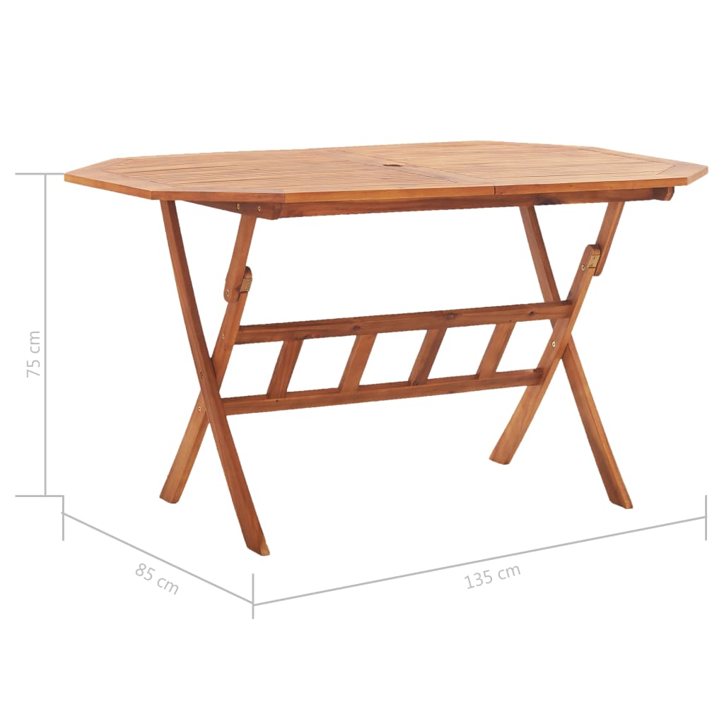 Folding Garden Table 135x85x75 Cm Solid Acacia Wood VidaXL 19 width=274