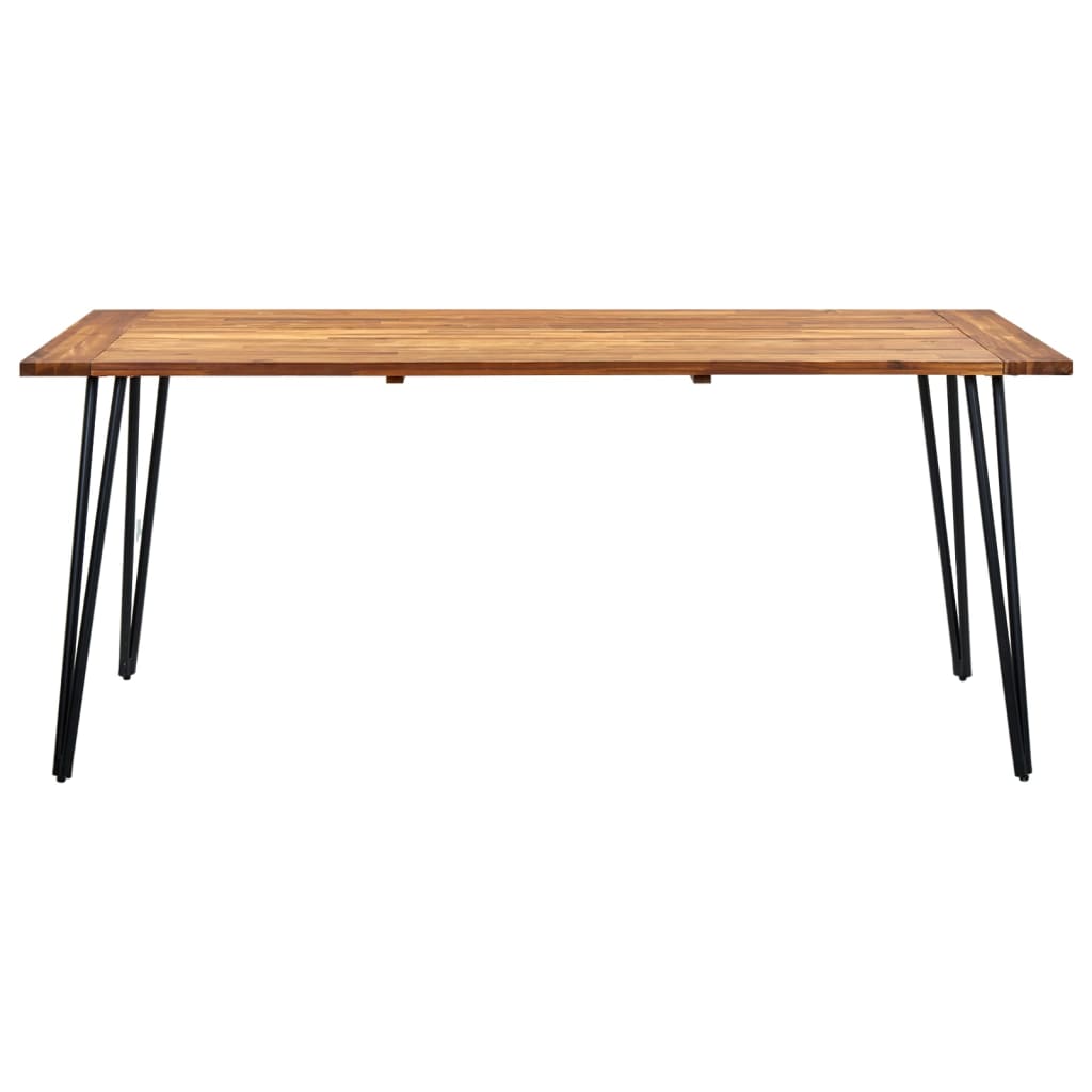 vidaXL Vrtna miza z nogami v obliki sponke 180x90x75 cm trdna akacija