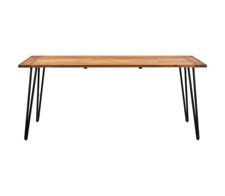 vidaXL Table de jardin avec pieds épingle 180x90x75 cm Acacia solide