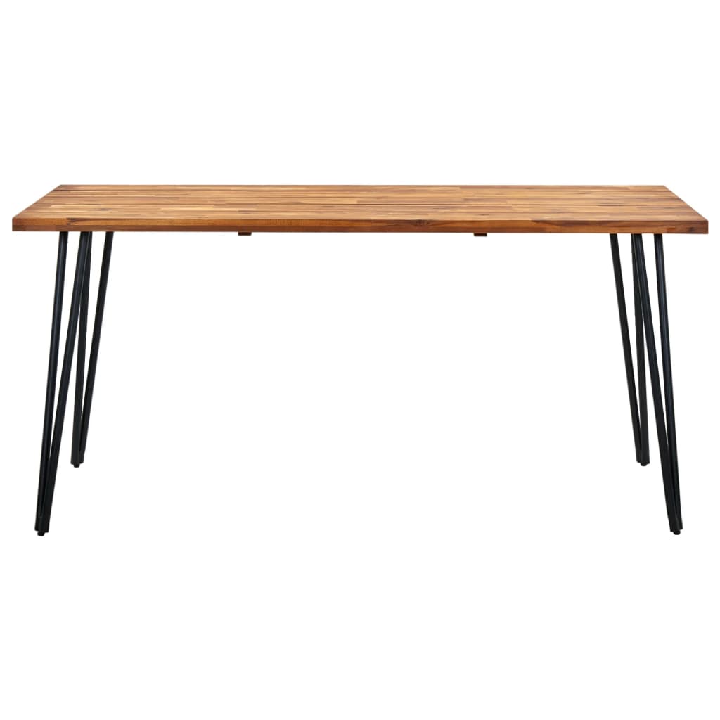 vidaXL Garden Table with Hairpin Legs 160x80x75 cm Solid Acacia Wood