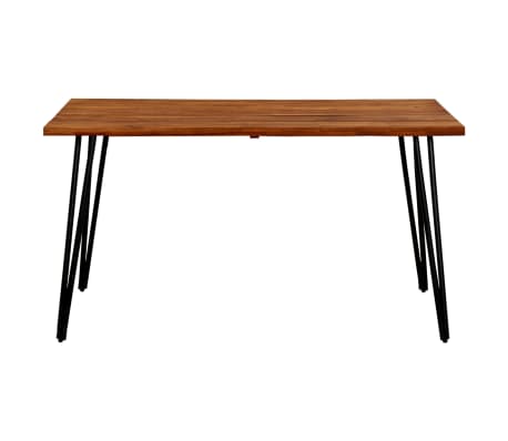 vidaXL Table de jardin avec pieds épingle 140x80x75 cm Acacia solide