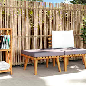 Vrtni stolček za noge z blazino 60x60x29 cm trden akacijev les