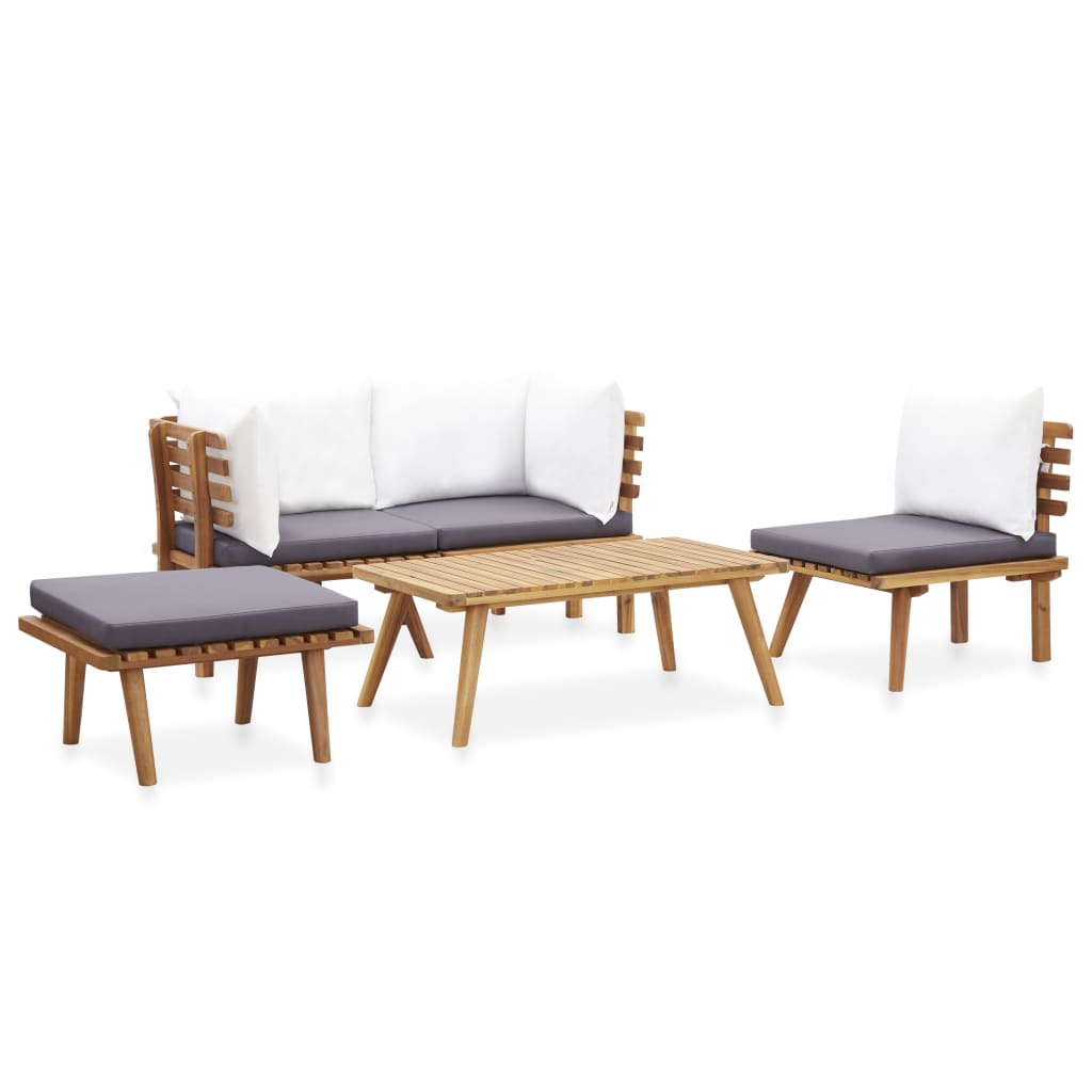 vidaXL 5-delige Loungeset massief acaciahout afbeelding
