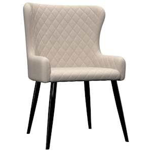 vidaXL Valgomojo kėdės, 4vnt., kreminės spalvos, audinys