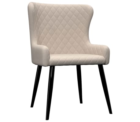 vidaXL Valgomojo kėdės, 6vnt., kreminės spalvos, audinys