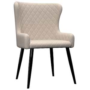 vidaXL Valgomojo kėdės, 6vnt., kreminės spalvos, audinys