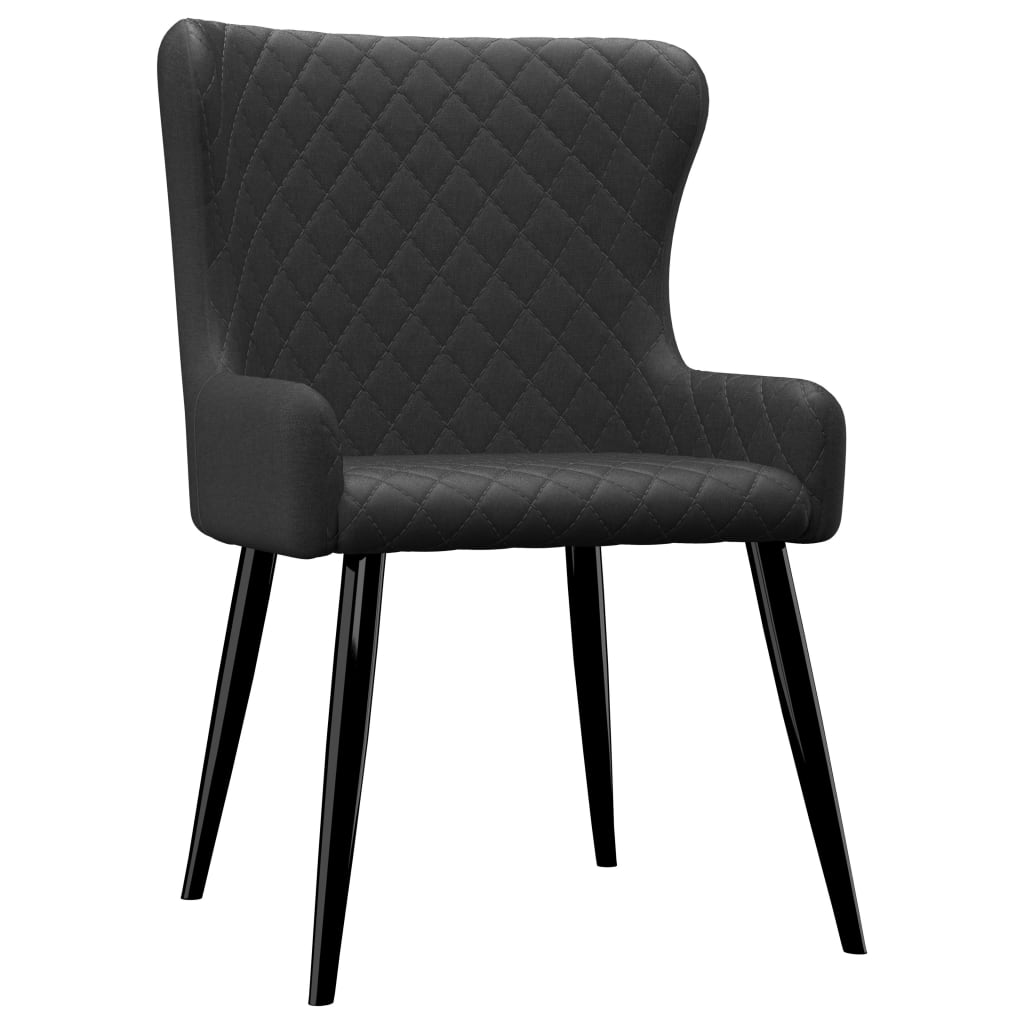 vidaXL Chaises à manger lot de 6 noir tissu