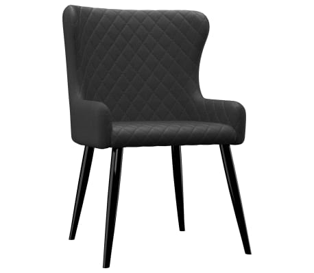 vidaXL Chaises à manger lot de 6 noir tissu