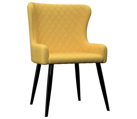 vidaXL Valgomojo kėdės, 6 vnt., geltonos spalvos, audinys (3x282522)