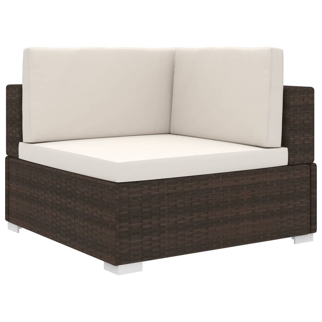 

vidaXL Sectional Corner Chair with Cushions Poly Rattan Brown