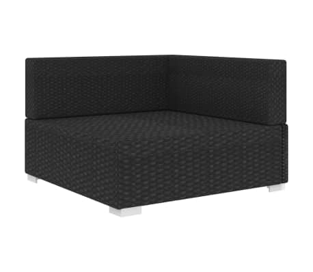 VidaXL Sectional Corner Chair With Cushions Poly Rattan Black | VidaXL.com