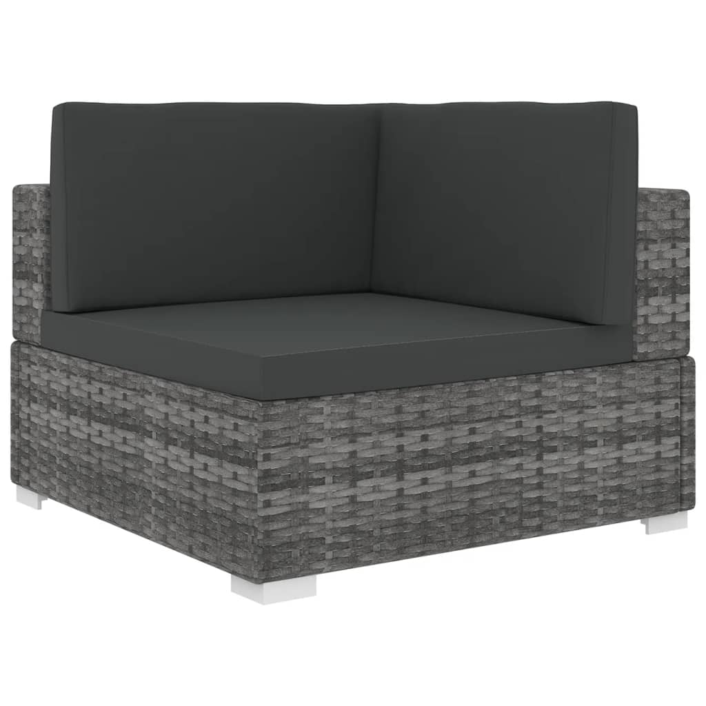 

vidaXL Sectional Corner Chair with Cushions Poly Rattan Gray