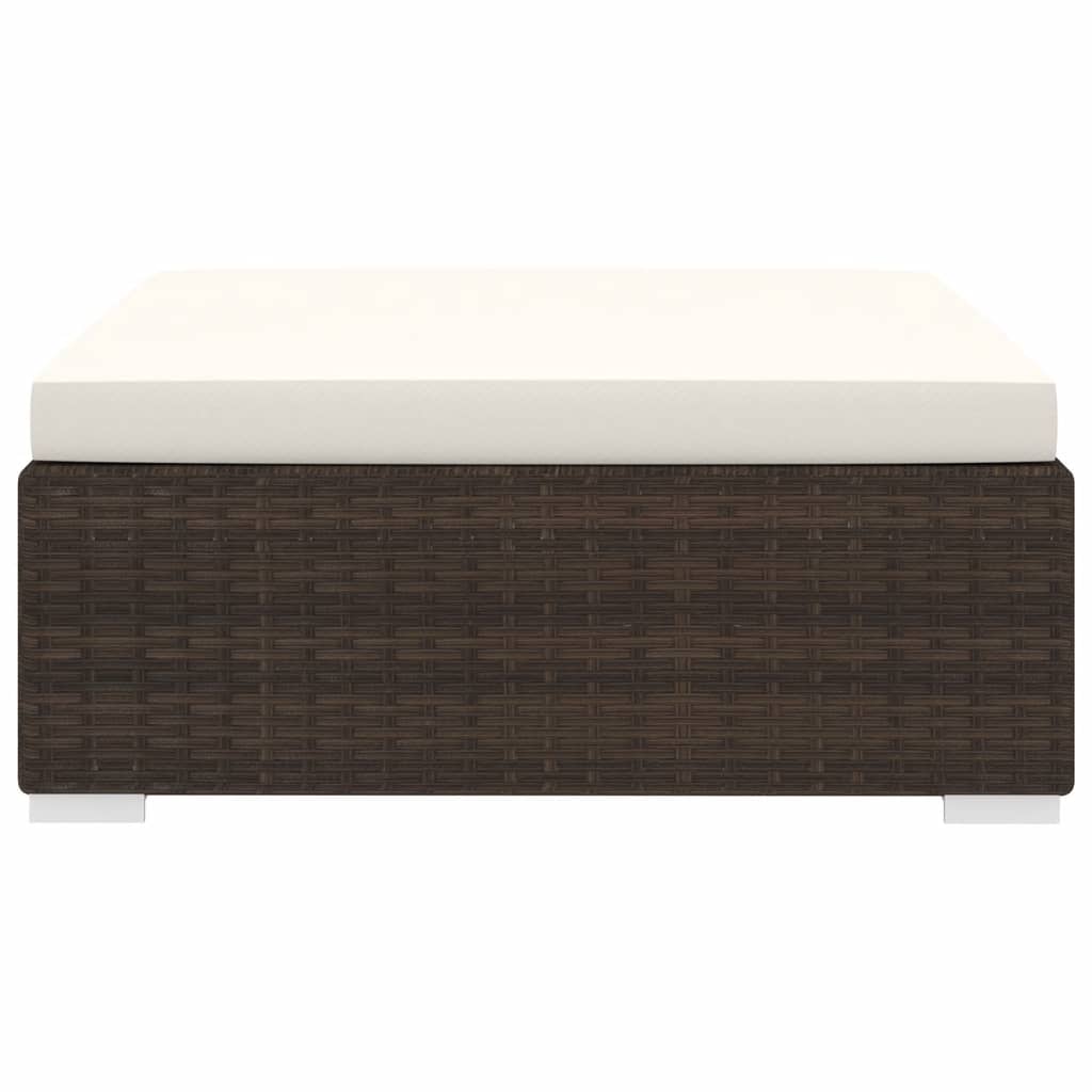 Thumbnail - vidaXL Modular-Fußhocker mit Kissen Poly Rattan Braun