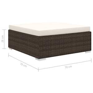 8dílná zahradní sedací souprava s poduškami polyratan hnědá - obrázek 10