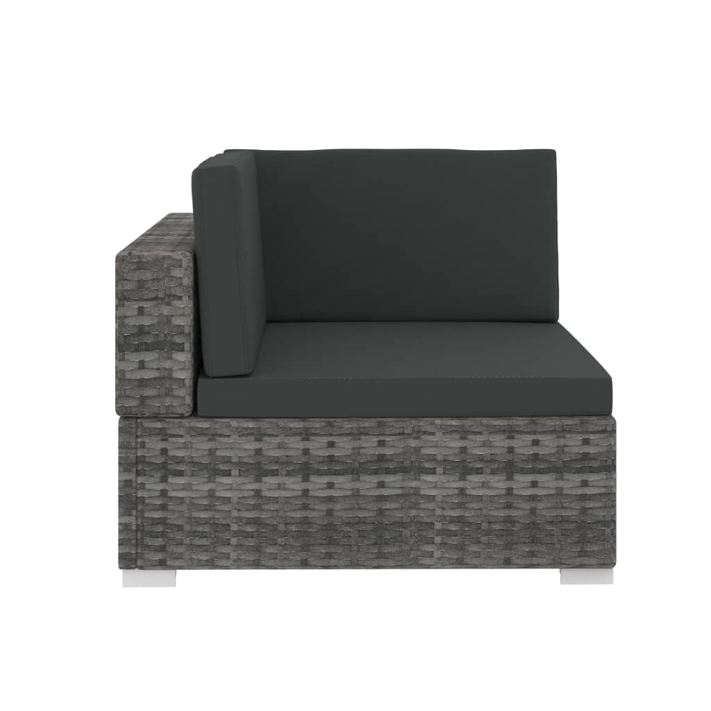 vidaXL 4 Piece Patio Sofa Set with Cushions Poly Rattan Gray