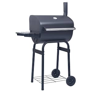vidaXL s&ouml;egrill/suitsuahi alumise riiuliga, must