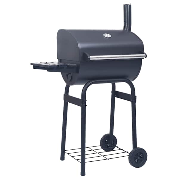 vidaXL s&ouml;egrill/suitsuahi alumise riiuliga, must