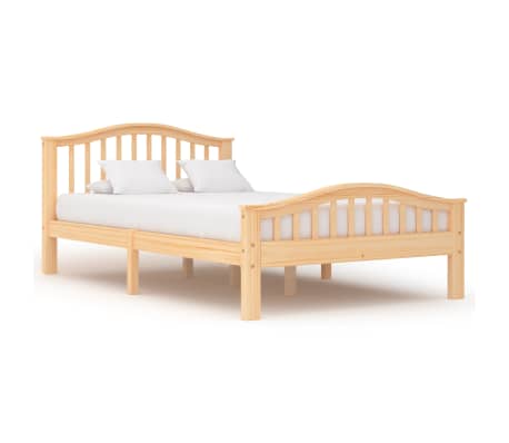 vidaXL Madera Maciza de Pino Estructura de Cama Matrimonio Doble Blanca 160x200 cm Somier Muebles de Dormitorio Habitaci/ón