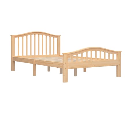 vidaXL Lovos rėmas, 120x200cm, pu&scaron;ies medienos masyvas