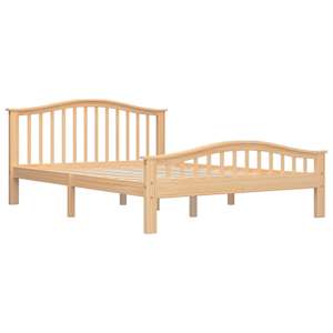 vidaXL Lovos rėmas, 140x200cm, pušies medienos masyvas
