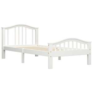 vidaXL Lovos rėmas, baltos spalvos, 100x200cm, pu&scaron;ies medienos masyvas