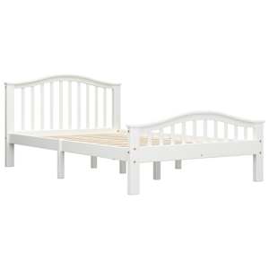 vidaXL Lovos rėmas, baltos spalvos, 120x200cm, pušies medienos masyvas