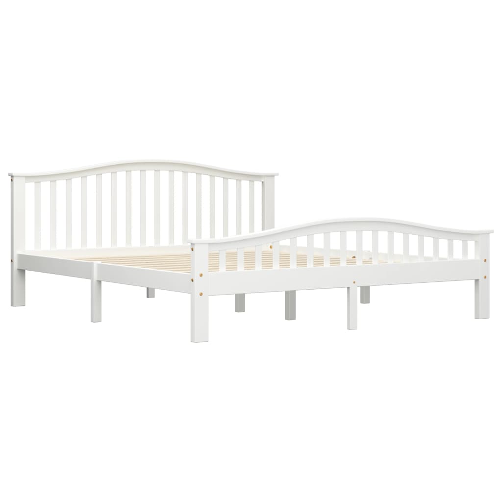 vidaXL Bed Frame White Solid Pinewood 180x200 cm 6FT Super King