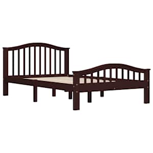 vidaXL Lovos rėmas, tamsiai rudos spalvos, 120x200cm, pušies masyvas