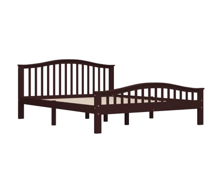 vidaXL Lovos rėmas, tamsiai rudos spalvos, 160x200cm, pušies masyvas