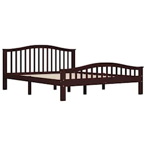 vidaXL Lovos rėmas, tamsiai rudos spalvos, 160x200cm, pušies masyvas