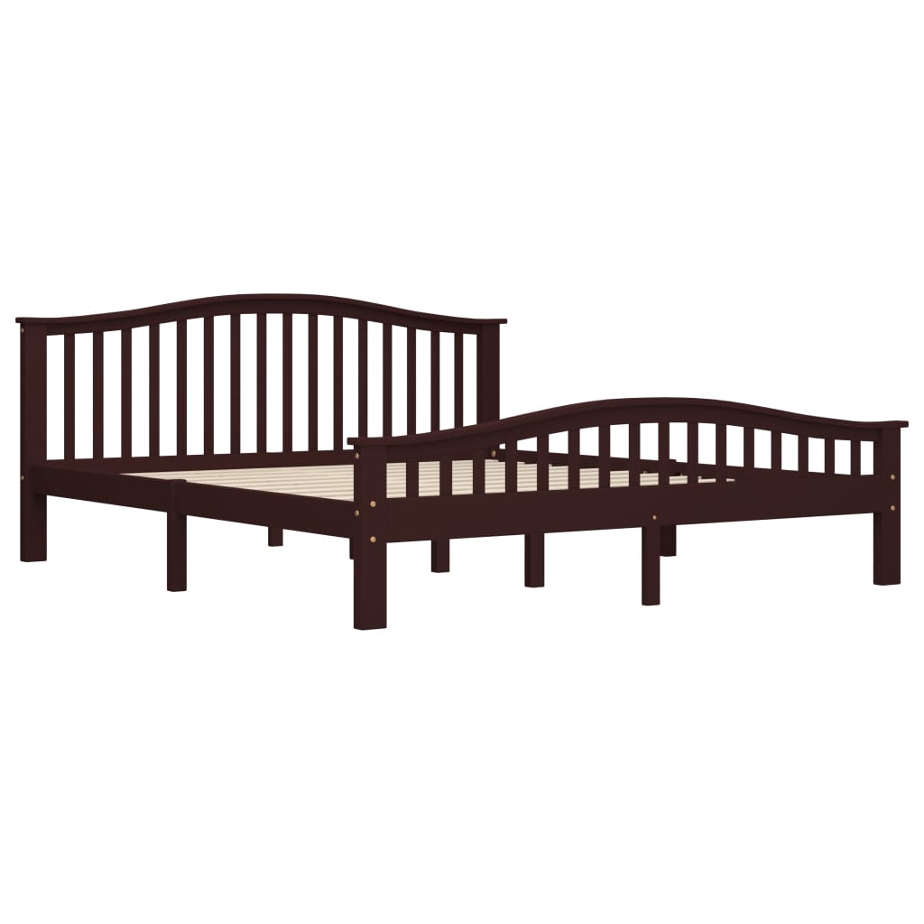 

vidaXL Bedframe massief grenenhout donkerbruin 180x200 cm