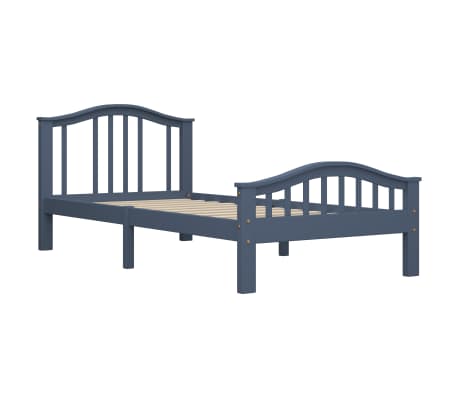 vidaXL Lovos rėmas, pilkos spalvos, 100x200cm, pu&scaron;ies medienos masyvas