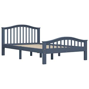 vidaXL Lovos rėmas, pilkos spalvos, 120x200cm, pu&scaron;ies medienos masyvas