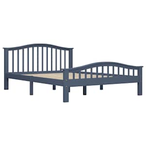 vidaXL Lovos rėmas, pilkos spalvos, 140x200cm, pušies medienos masyvas