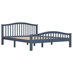 vidaXL Lovos rėmas, pilkas, 160x200cm, pušies medienos masyvas