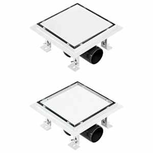 vidaXL Σιφόνι 2 σε 1 Επίπεδο/Ένθετο Πλακιδίου 18x18 εκ. Ανοξ. Ατσάλι