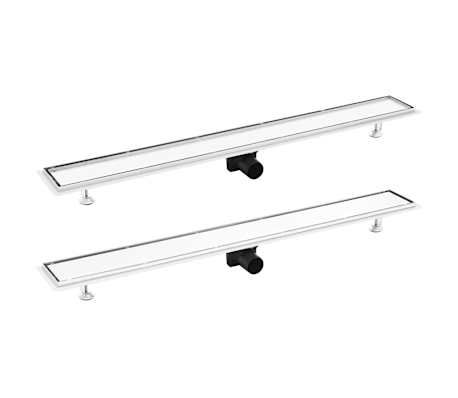 vidaXL Shower Drain with 2-in-1 Cover 103x14 cm Stainless Steel