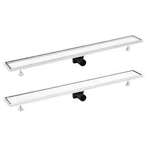 vidaXL Shower Drain with 2-in-1 Cover 103x14 cm Stainless Steel