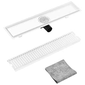 vidaXL Golvbrunn 63x14 cm rostfritt st&aring;l