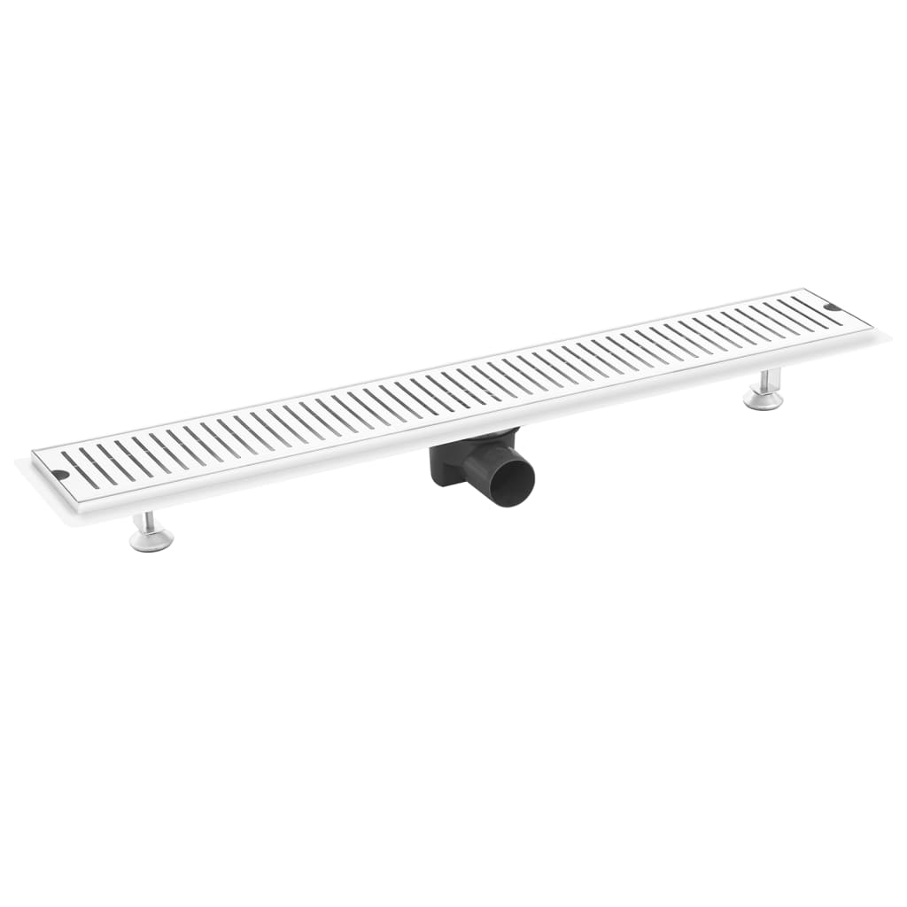 VidaXL Dreno de chuveiro com ventilação 83x14 cm aço inoxidável