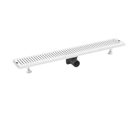 VidaXL Dreno de chuveiro com ventilação 83x14 cm aço inoxidável