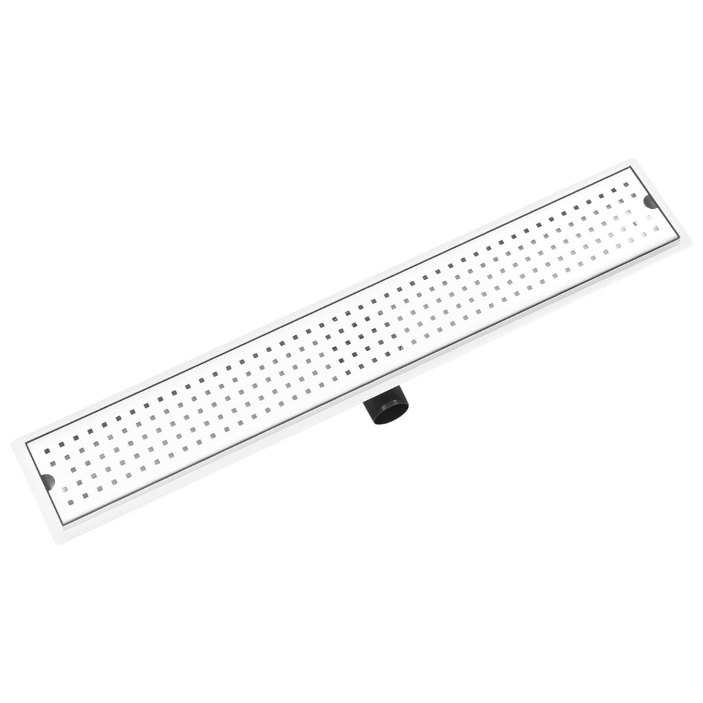 vidaXL Shower Drain Dots 83x14 cm Stainless Steel