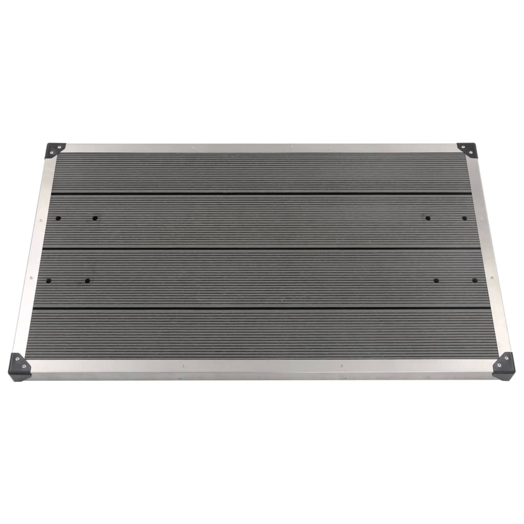 vidaXL Outdoor Shower Tray WPC Stainless Steel 43.3"x24.4" Gray