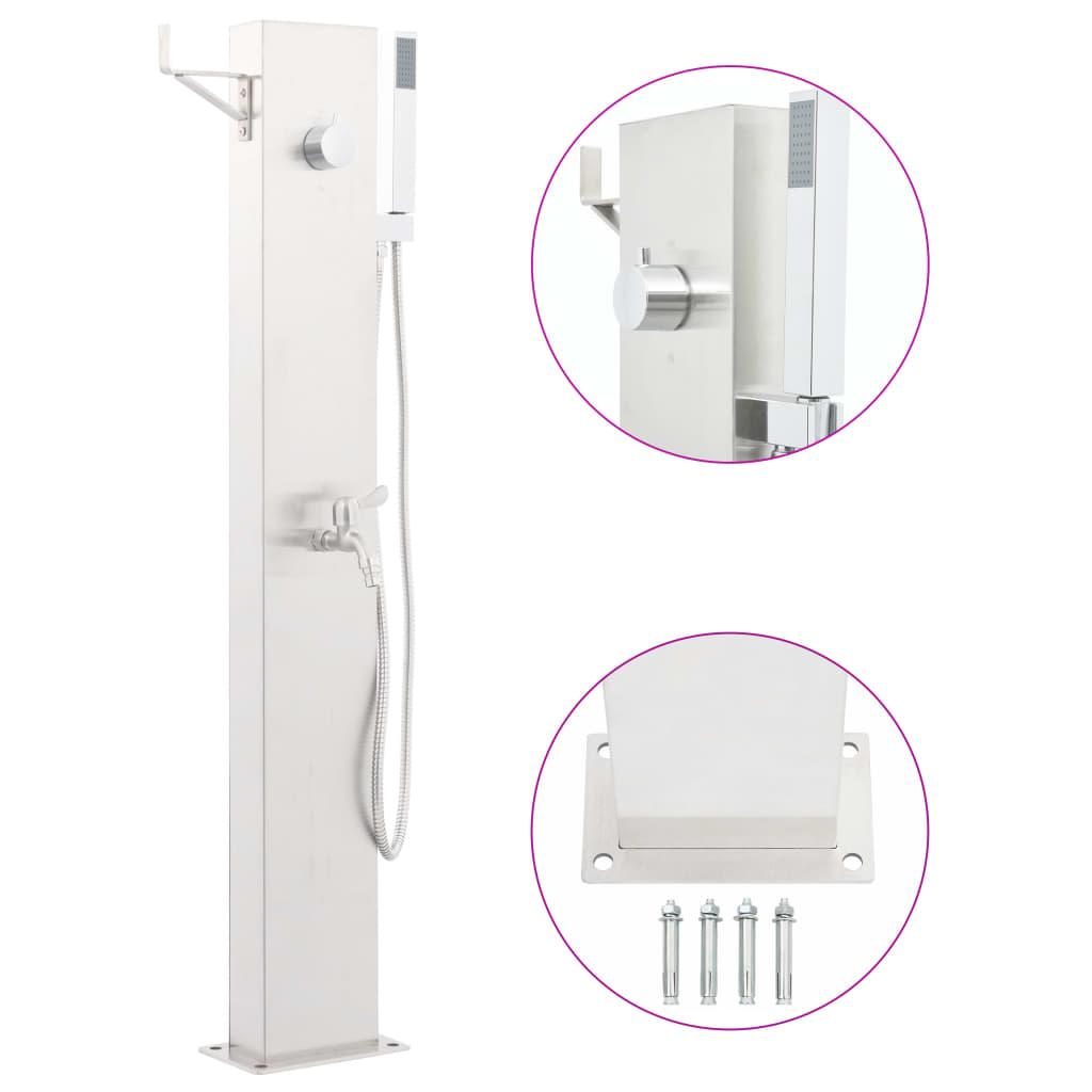 vidaXL brusesøjle til havebruser 110 cm rustfrit stål