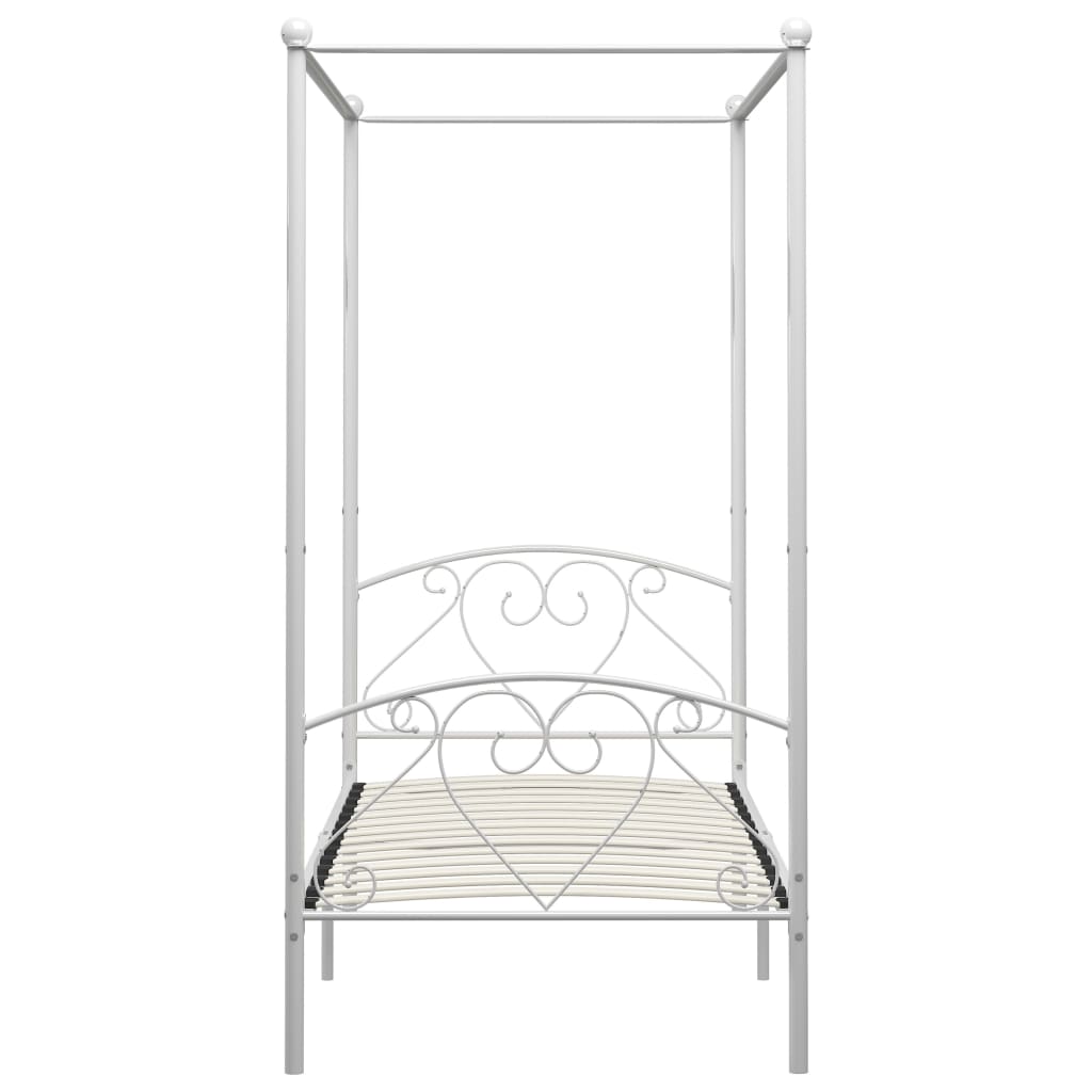 Thumbnail - vidaXL Himmelbett-Gestell Weiß Metall 90 x 200 cm