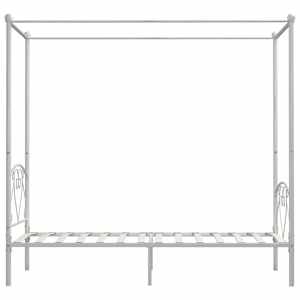 Rám postele s nebesy bílý kovový 90 x 200 cm - obrázek 4