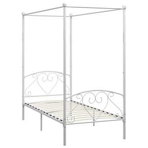 vidaXL Himmelsengeramme hvit metall 100x200 cm