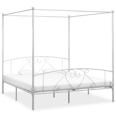 Vidaxl Himmelbett Gestell Weiss Metall 180 X 200 Cm Vidaxl De